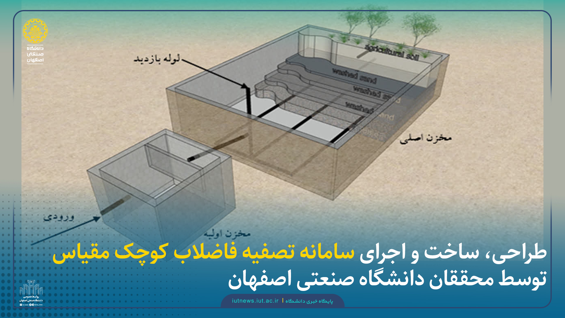 طراحی، ساخت و اجرای سامانه تصفیه فاضلاب کوچک مقیاس توسط محققان دانشگاه صنعتی اصفهان